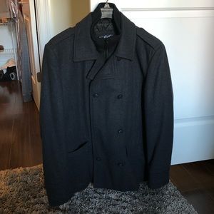 Men’s Black Rivet Lined Peacoat